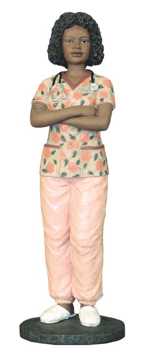 African American Modern Nurse - figurine