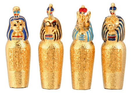 Ancient Egyptian Miniature Canopic Jars (set of 4)