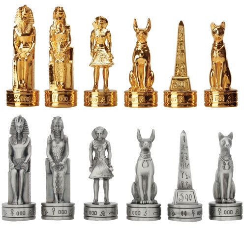 Pewter Egyptian Chess Set