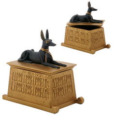 Anubis Deity on pedestal trinket box