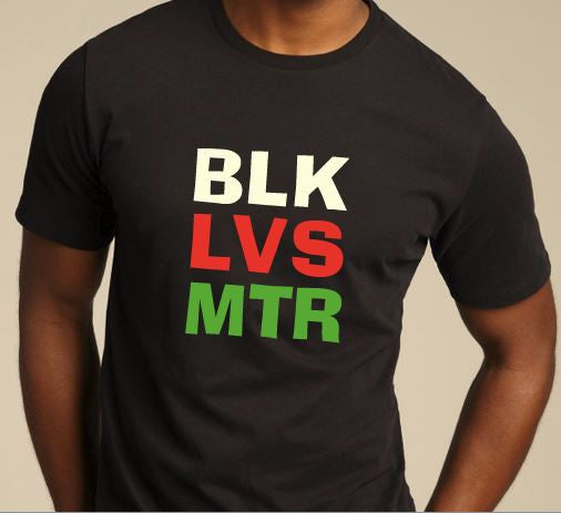 Black Lives Matter - t-shirt - black with colored letters