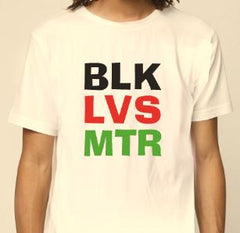 Black Lives Matter - t-shirt - white with colored letters