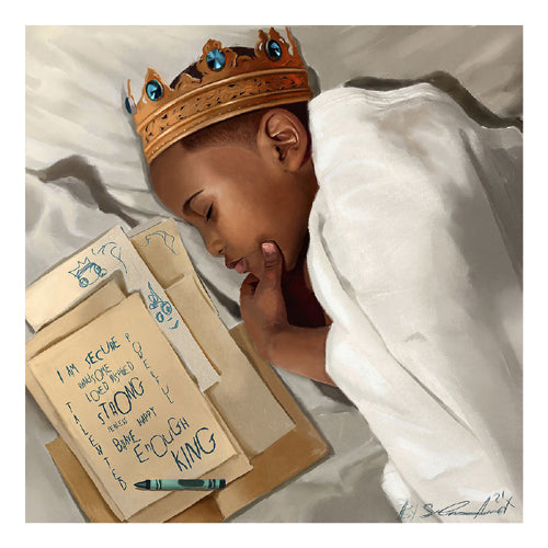 Even When Im Sleeping - boy - 22x22 print - Salaam Muhammad