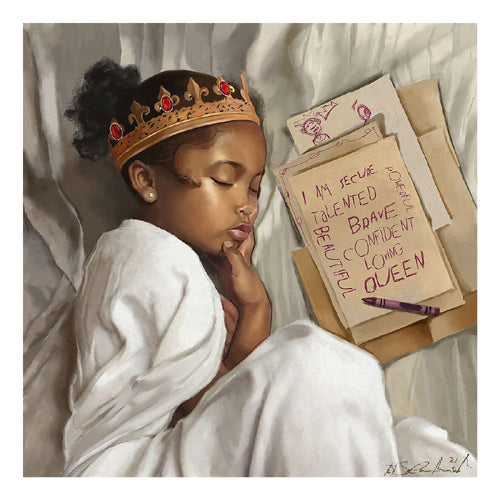 Even When Im Sleeping - girl - 22x22 print - Salaam Muhammad