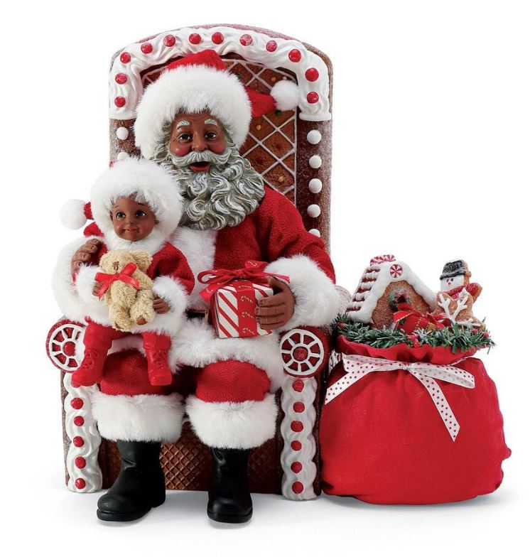 Gingerbread Chair - African American Santa figurine