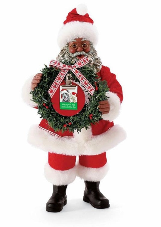 Paws and Claus - African American Santa figurine