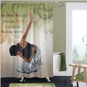 She Who Kneels - shower curtain